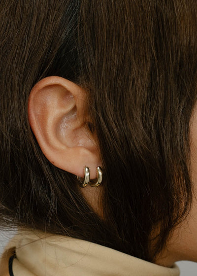 small gold hoop earrings 18k GP waterproof high quality thick chunky gold  hoops | eBay